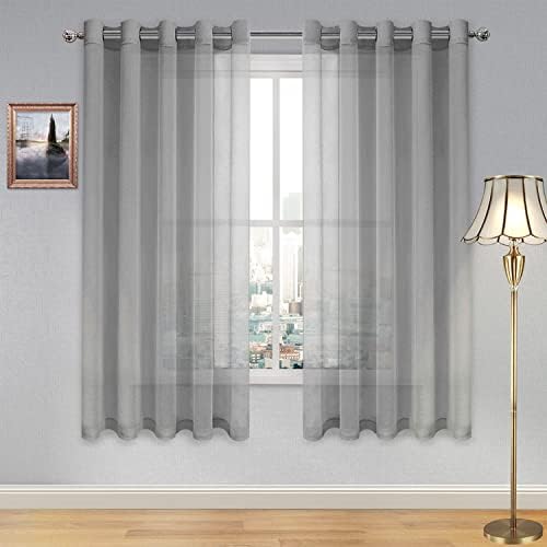DWCN Semi Sheer Curtains, Grommet Top Window Curtains for Bedroom