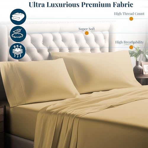 KL 500 Thread Count 100% Egyptian Cotton Full Sheet Set 15 Inch Extra
