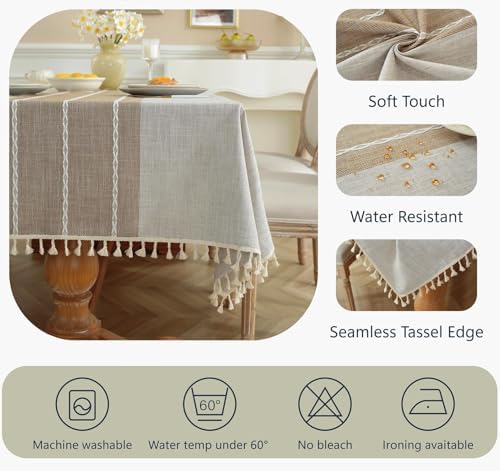 Alsoo Outdoor Tablecloth for 6 Foot Rectangle Tables, Waterproof