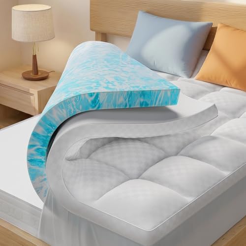 Mattress Topper Queen 4 Inch Dual Layer Memory Foam