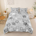 Erosebridal Gray Abstract Squares Bedding Set King Modern Aesthetic