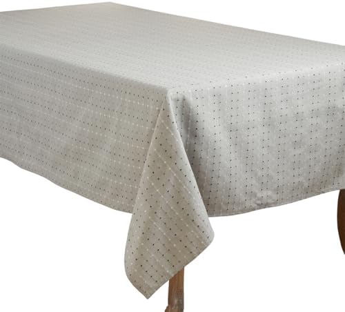 Fennco Styles Modern Stitched Line Tablecloth 70" W x 70" L - Grey