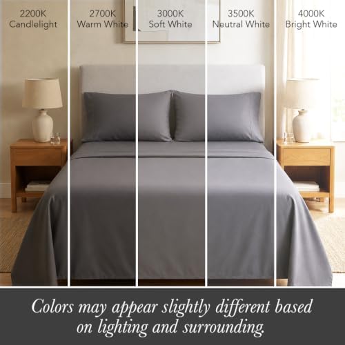 URBANHUT 100% Cotton Sheets King Size, 400 Thread Count -4Pc Sheet Set