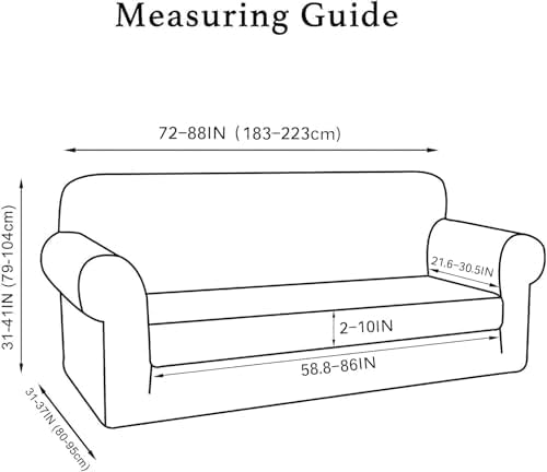 Turquoize Stretch Sofa Slipcover 2 Pieces Sofa Cover Couch Cover for 3