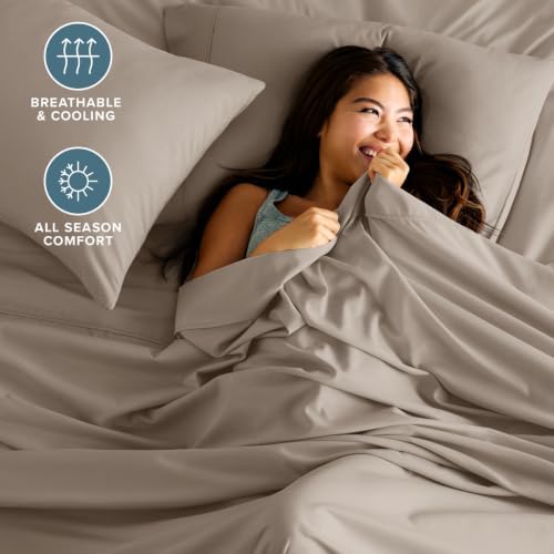 Bare Home Queen Sheet Set - 1800 Ultra-Soft (Queen, Khaki)