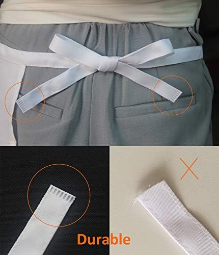 White Aprons Bulk with Pockets for Women Girls Adults Chef, Set of 10