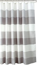 Silver Gray Fabric Shower Curtain for Bathroom: Hotel Luxury Waffle