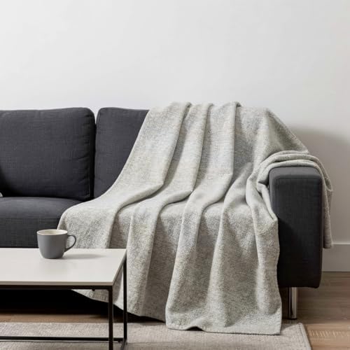 HomeRoots 50" X 70" Beige and Gold Abstract Microfiber Plush Throw