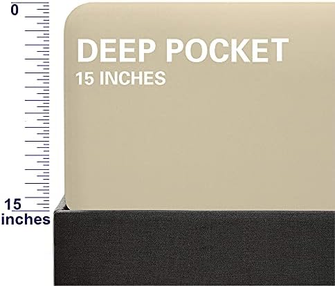 FLXXIE Twin Extra-Long Fitted Sheet Only, Brushed Microfiber Deep