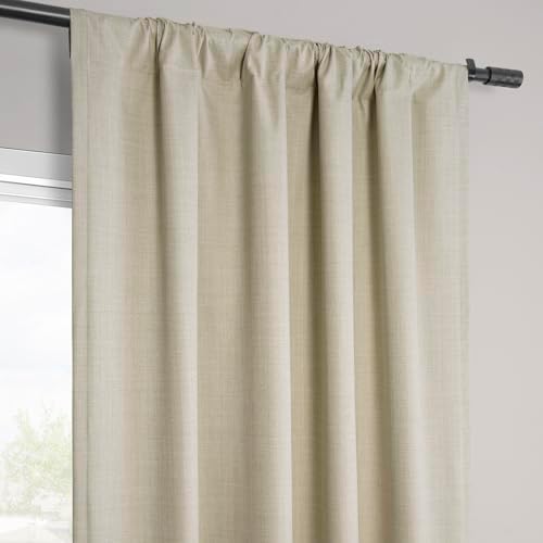 HPD Half Price Drapes Vienna Basic Linen 100% Blackout Curtains for