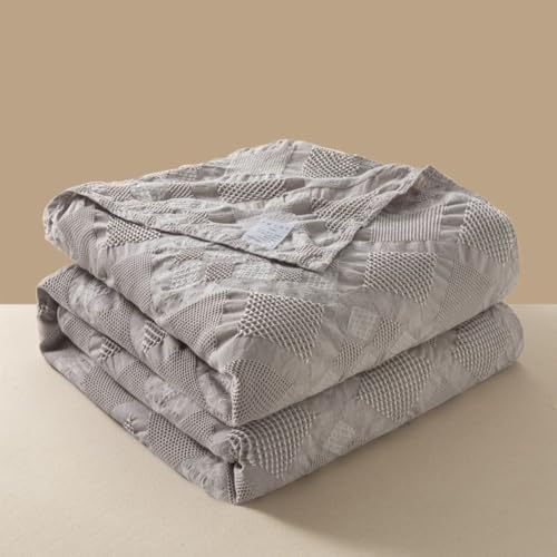 100% Cotton Waffle Knit Blanket,Lightweight,Breathable and Soft