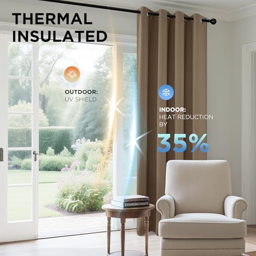 Joydeco Blackout Curtains 108 Inch Length 2 Panels Set, Thermal