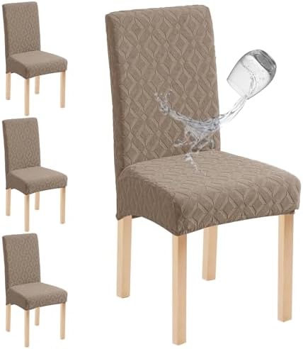 Genina Waterproof Dining Chair Covers Set of 4, Stretch Chair