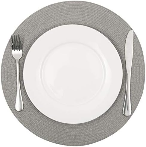 SHACOS Round Braided Placemats Set of 8 Washable Fabric Heat Resistant