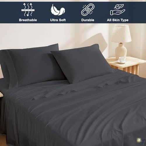 Cottington Lane 4 Piece King Size Sheet Set 78 x 80, Luxury Hotel