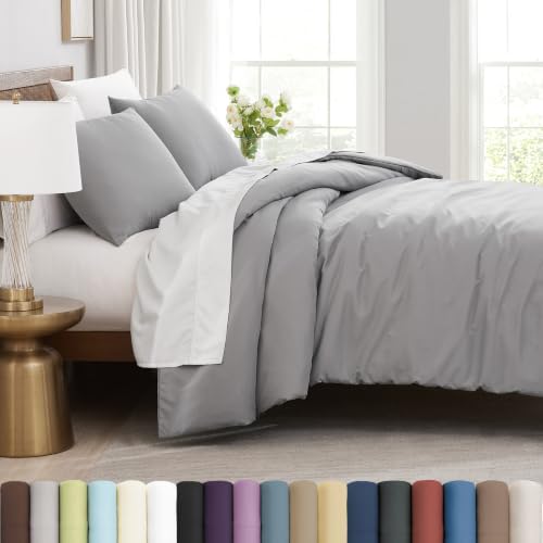 Oversized Twin Duvet Cover/Twin XL Set Zipper 69x98 1 Shams Soft Steel