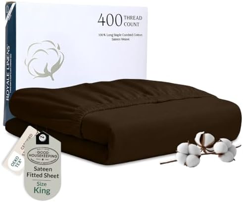 Royale Linens 400 Thread Count 100% Cotton Fitted Sheet King