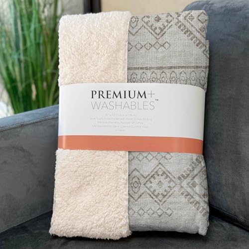 Addison Rugs ASB120 Taupe 50" x 70" Oversized Sherpa Throw Blanket