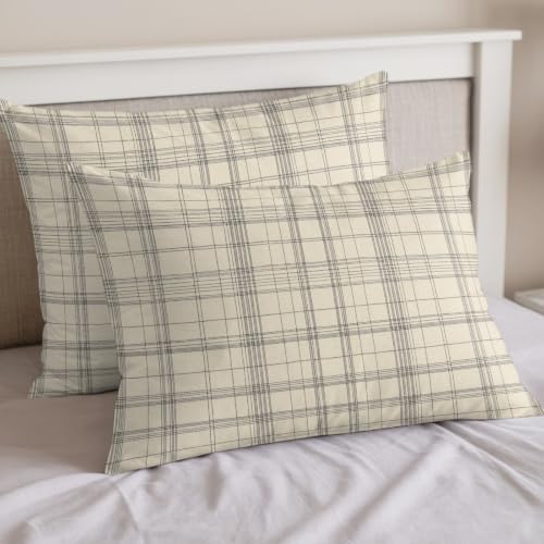 Duvet Cover Set California king Size 4 Pieces, Minimalist Farm Lattice