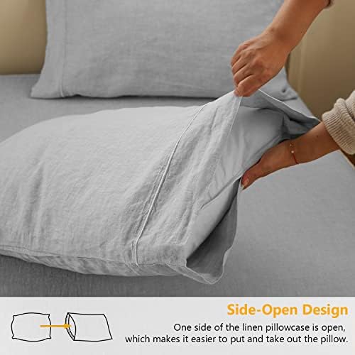 Simple&Opulence 100% French Linen Pillowcase Queen Size-Set of 2