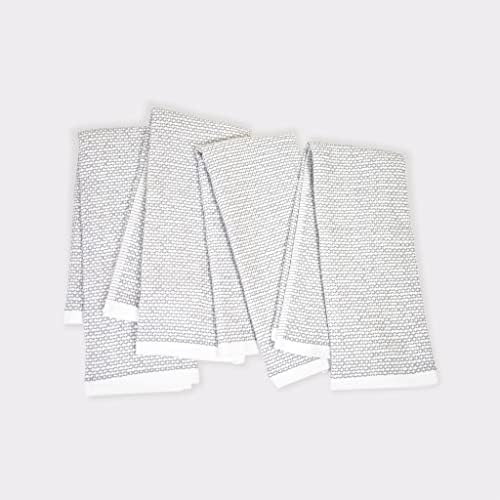 Realm 17" x 27" 100% Cotton Kitchen Towel (4 Pack) | Dobby Textured