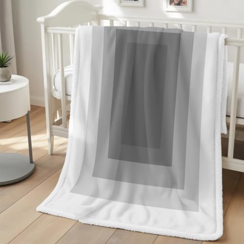 Fleece Sherpa Bed Blankets, 3D Optical Illusion Microfiber Plush