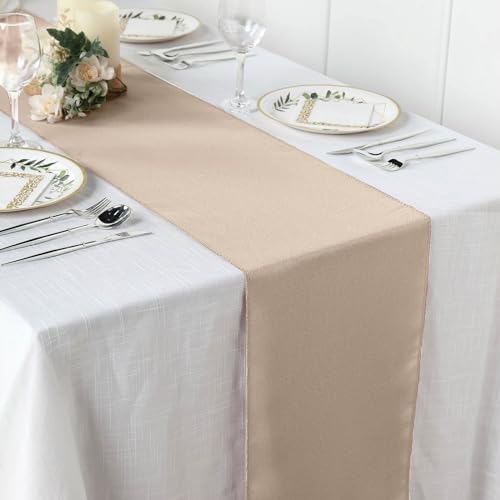 5 pcs 12 x 108-Inch Nude Polyester Table Top Runners - Wedding Party