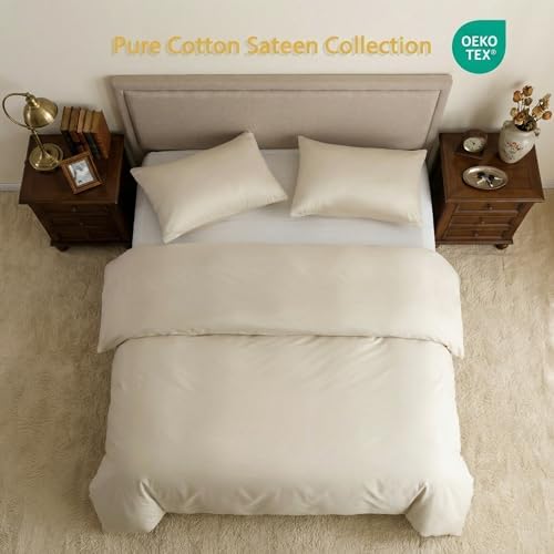 HeimenAogo Egyptian Cotton Duvet Cover Twin/Twin XL Sateen Weave