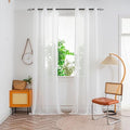 Ivory Sheer Curtains 96 Inches Long, Grommet Semi-Transparent Light