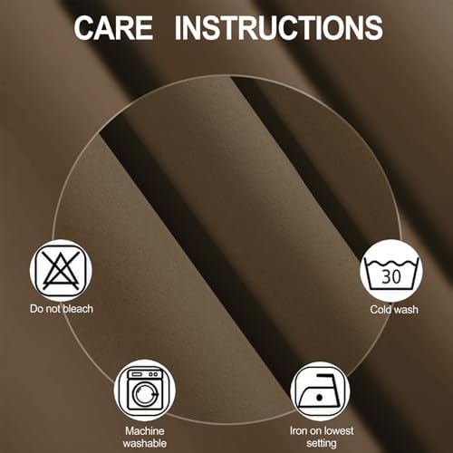 LEMOMO Brown Thermal Blackout Curtains/52 x 72 Inch/Set of 2 Panels
