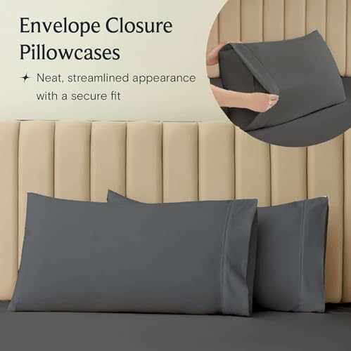King Size Bed Sheet Set, 6 Piece with 16 Inch Deep Pocket King Sheets