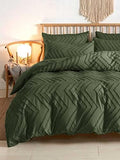 Nanko Olive Green California King Duvet Cover, 3pc Boho Tufted