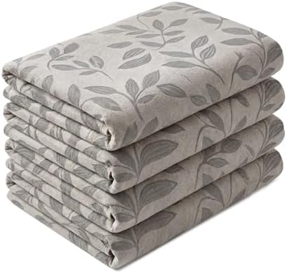 SUPERIOR Room Darkening Blackout Curtains, Modern Boho Leaves Thermal