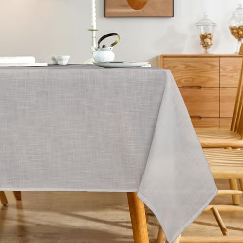 Linen Textured Rectangle Tablecloth, Slubby Lightweight Table Cloth 60