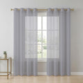 Solid Color Sheer Curtains for Living Room 63 inch Length 2 Panels