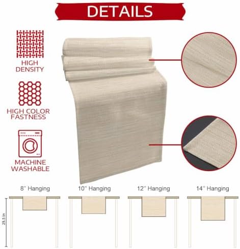 Modern Boho Table Runner 108 Inches Long, Cotton Linen Table Runner