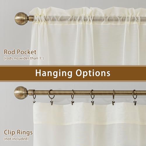 Ivory Sheer Curtains 96 Inches Long Rod Pocket