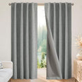 Joydeco 100% Blackout Curtains for Bedroom, Natural Linen Curtains