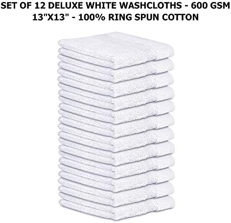 Cotton Washcloths - 13” X 13” 100% Pure Ring Spun Cotton Towels 600
