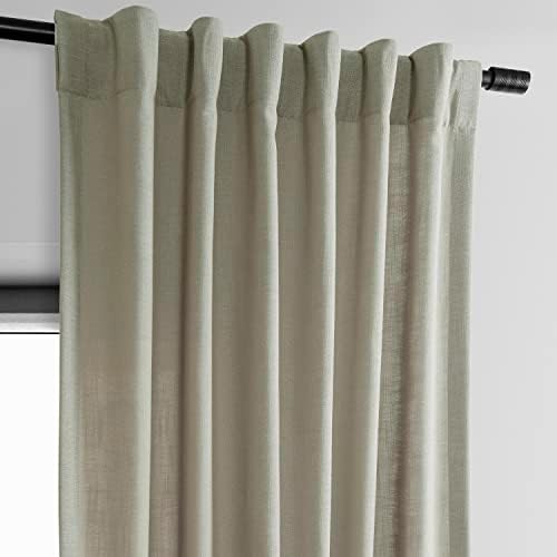 HPD Half Price Drapes Classic Semi Sheer Faux Linen Curtains for