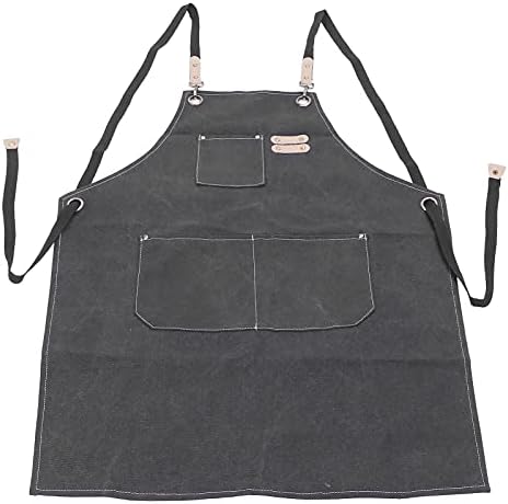 Brrnoo Canvas Apron Cotton Canvas Apron Back Adjustable Cross Back