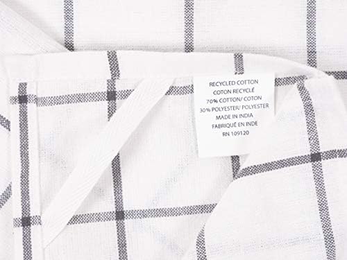 KAF Home Soho Kitchen Dish Towels - Set of 10, 18 x 28 Inch (Charcoal)
