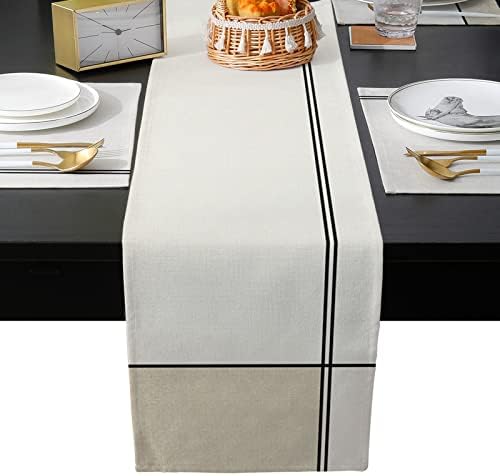 Rustic Beige Table Mats Set of 4 With Table Runner 90 Inches Long