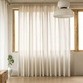 MAIHER Natural Linen Pinch Pleat Semi Sheer Curtains 120 Inches Long 1