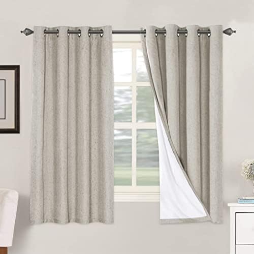 H.VERSAILTEX Linen Blackout Curtains 63 Inches Long 100% Absolutely