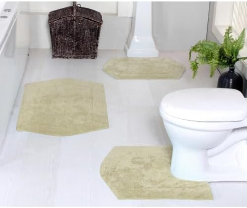 TRP Quick Dry Super Absorbent Tufted 100% Cotton Bathroom Rugs Sets