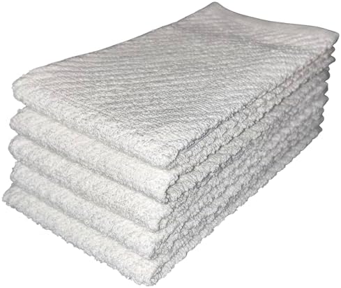 5 Pack, 100% Cotton Ribbed Terry Bar Mop for Kitchen, Highly