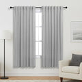 KOUFALL Gray Curtains 63 Inch Length,Sheer Linen Cute Curtains for