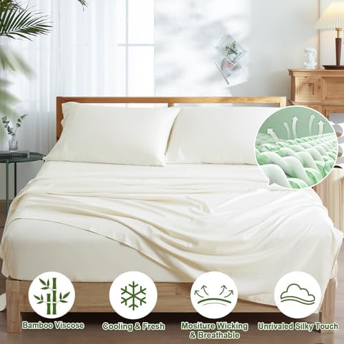PHF Cooling Sheets Set Queen Size, Rayon Derived from Bamboo &