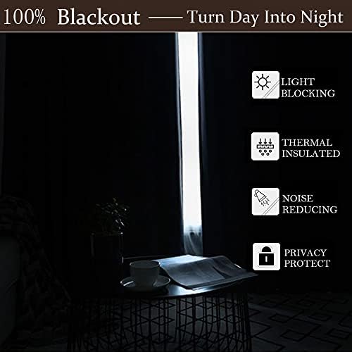 PRIMROSE Blackout Taupe Velvet Curtains 72 inch Long for Living